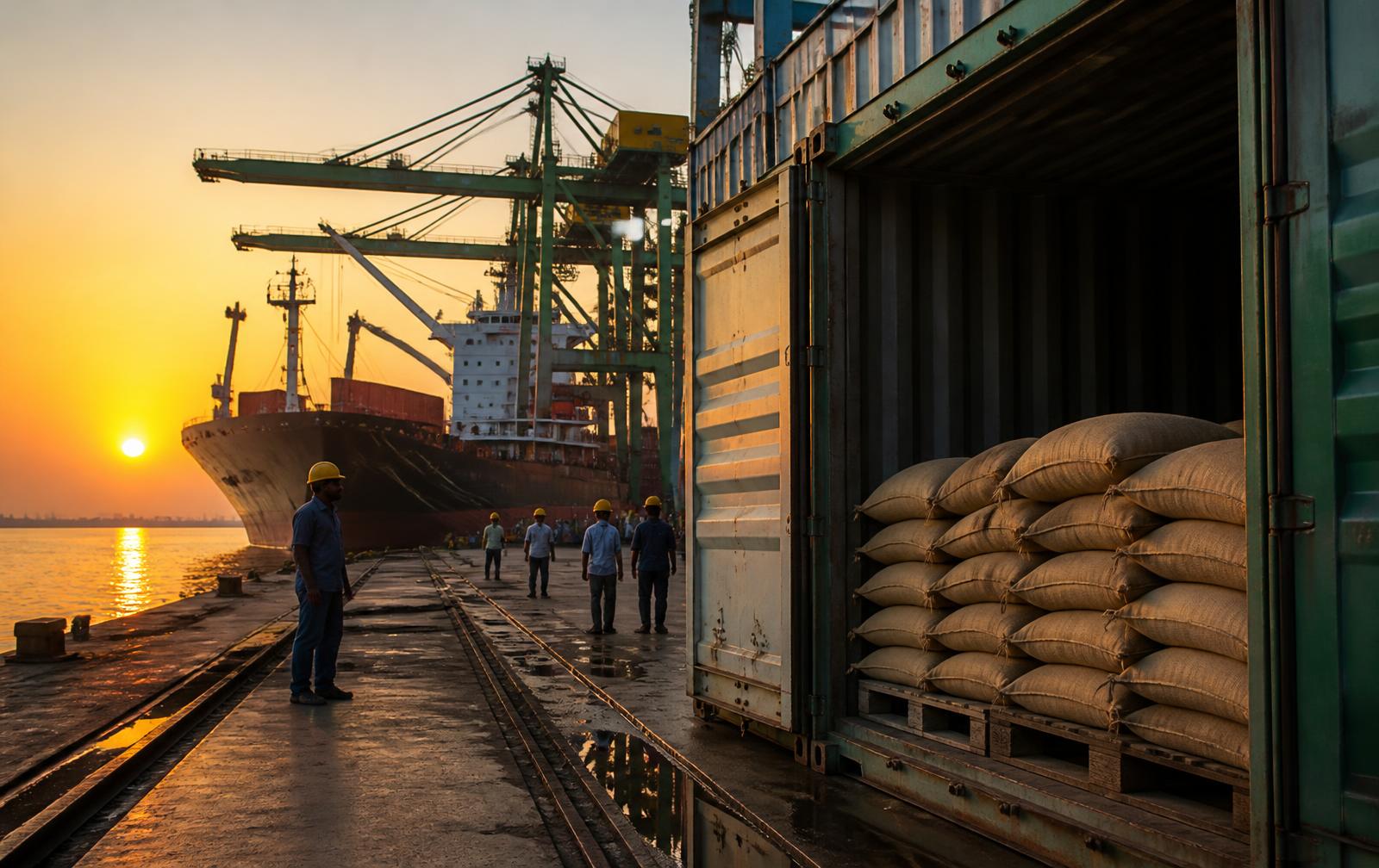 Container loading and port coordination for agricultural exports
