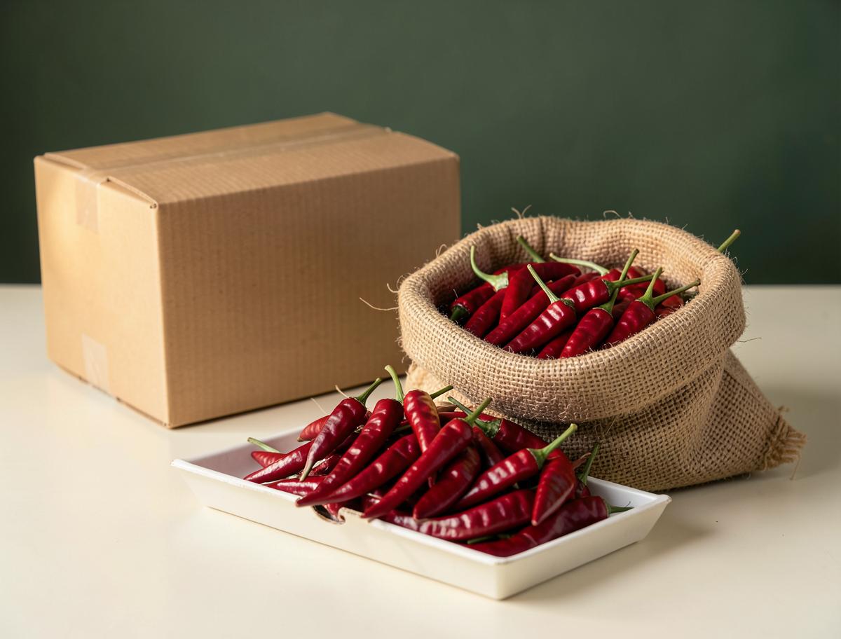 Whole Dried Red Chilli in export-ready presentation