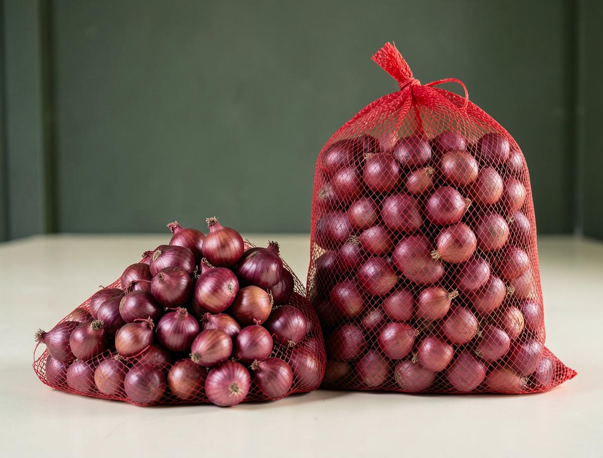 Fresh Red Onions in export-ready presentation